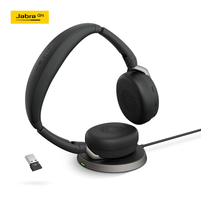 【新登場】Jabra Evolve2 65 Flex Link380a MS Stereo(incl. Wireless Charging Pad)會議專用耳機(#KM)